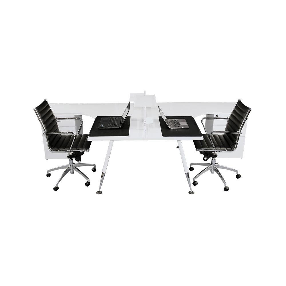 Fleet 2 person back to back corner workstation
