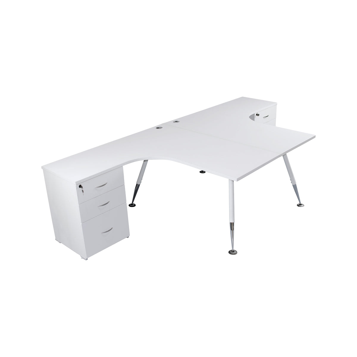 Fleet 2 person back to back corner workstation