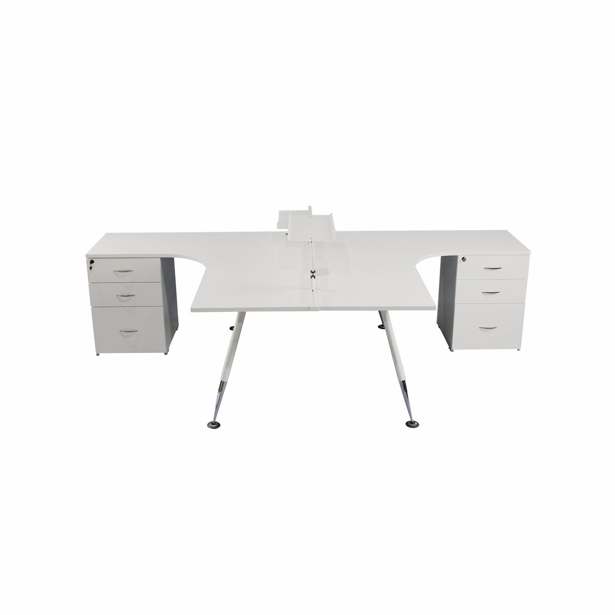 Fleet 2 person back to back corner workstation
