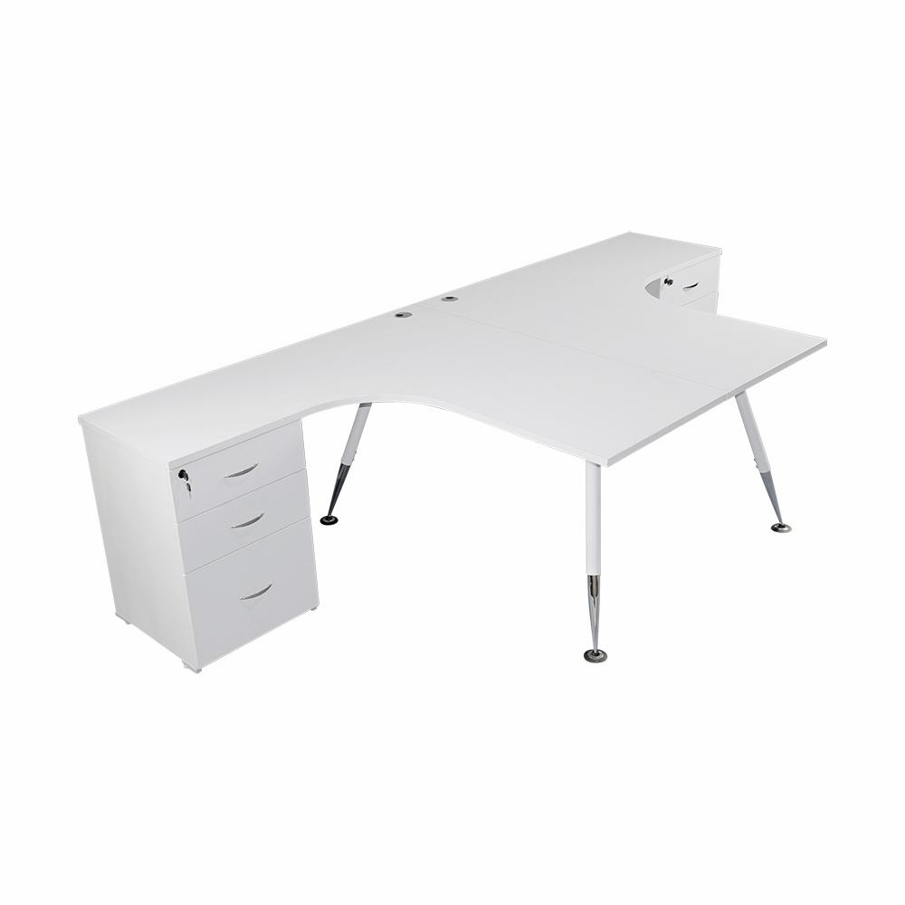 Fleet 2 person back to back corner workstation