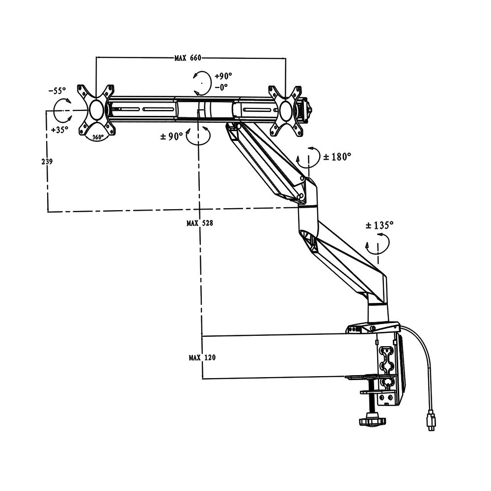 Rapier Single & Double Monitor Arms
