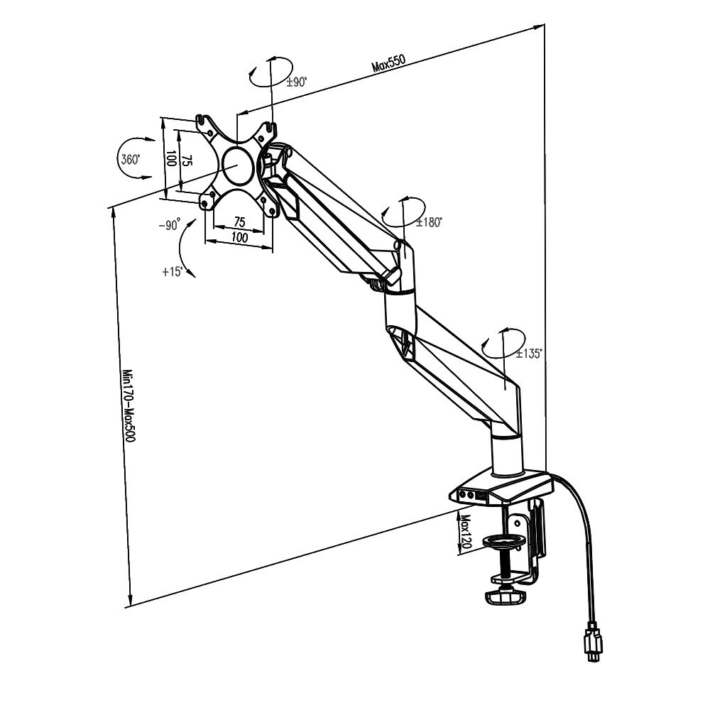 Rapier Single & Double Monitor Arms