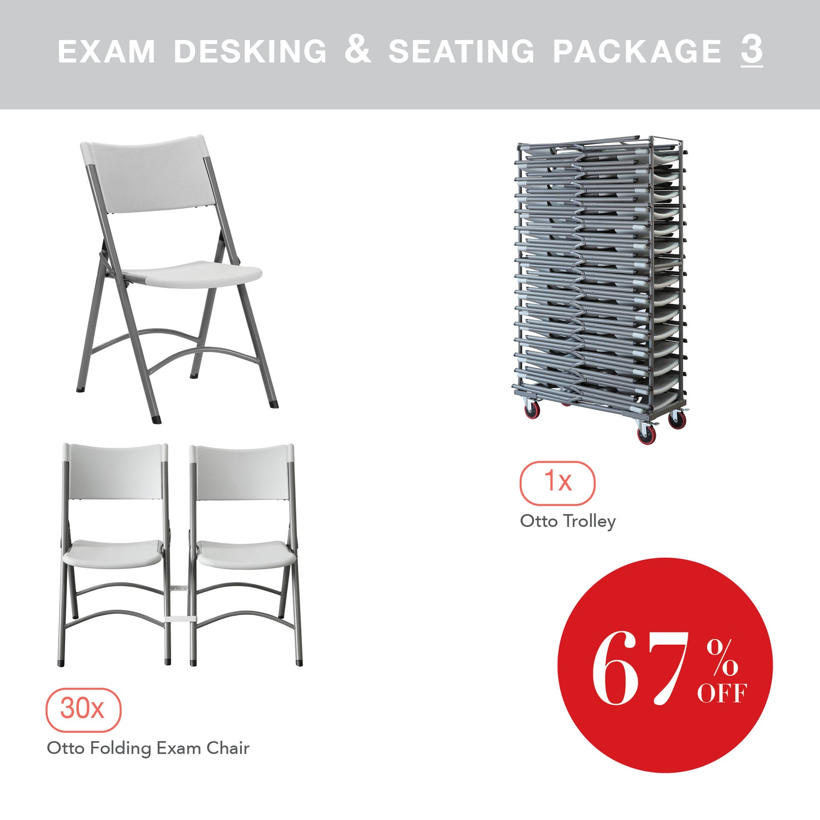Exam Desking & Seating Package 3