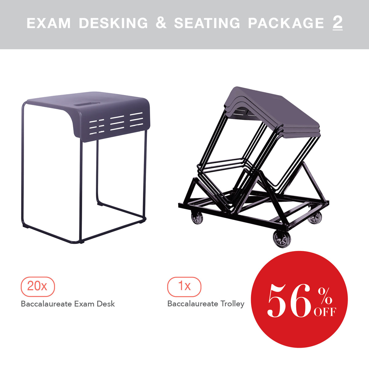 Exam Desking &amp; Seating Package 2