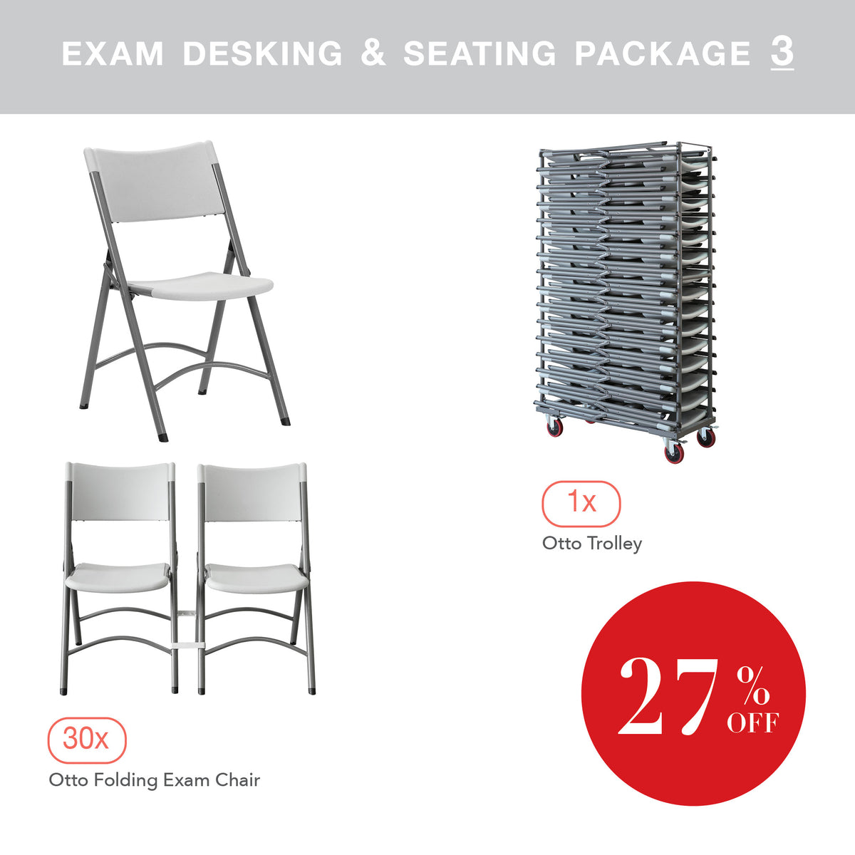 Exam Desking &amp; Seating Package 3
