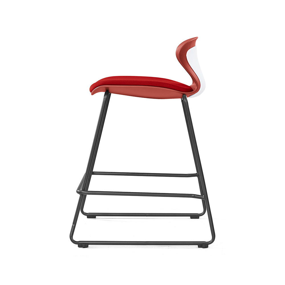 Kaleido - Stool with Black Steel Sled Frame