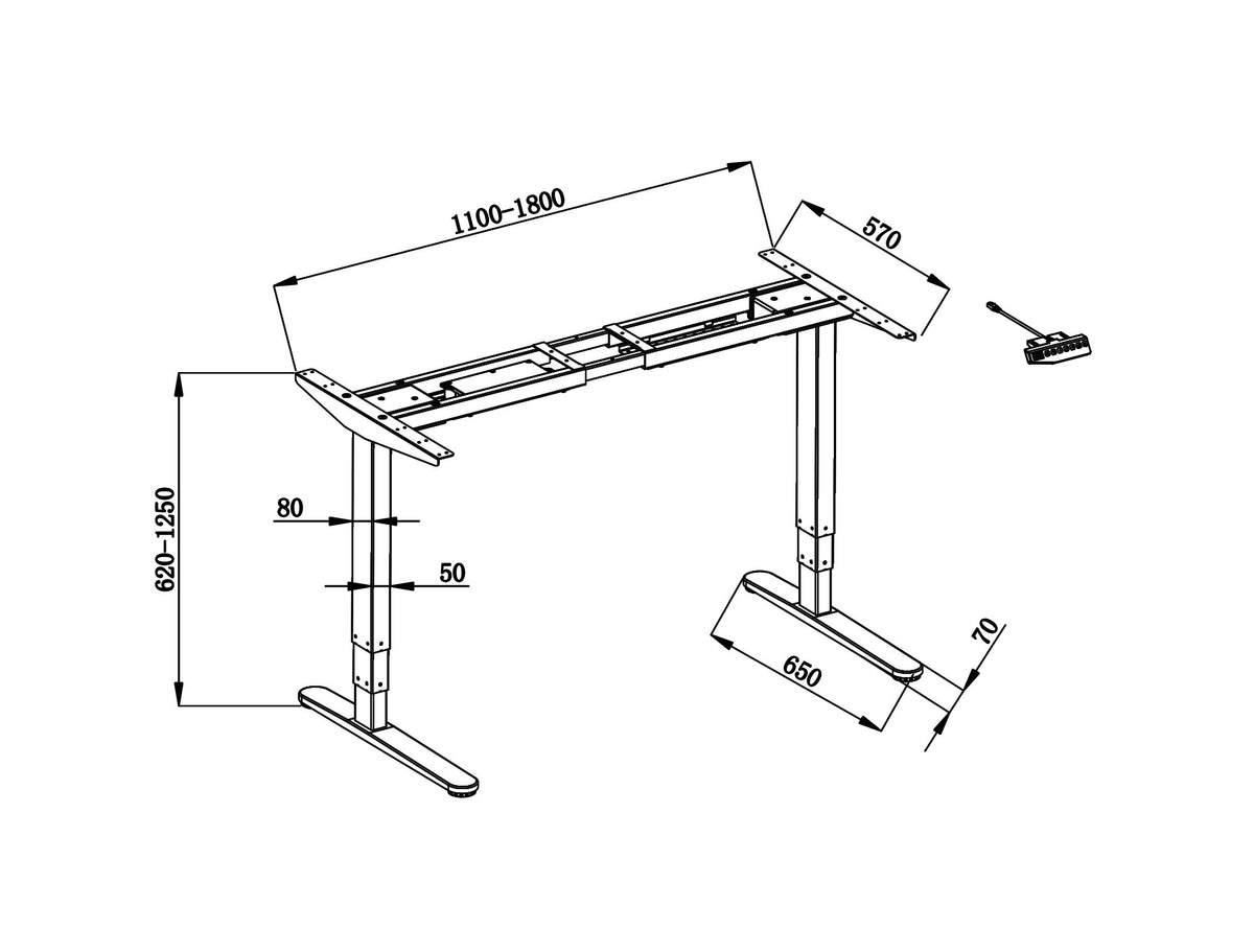 Arise Basix 3 Stage Rectangle Desk