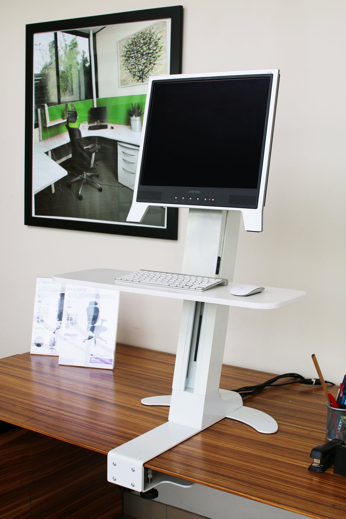 Powerlator Eletric Sit Stand Desk Clamp White