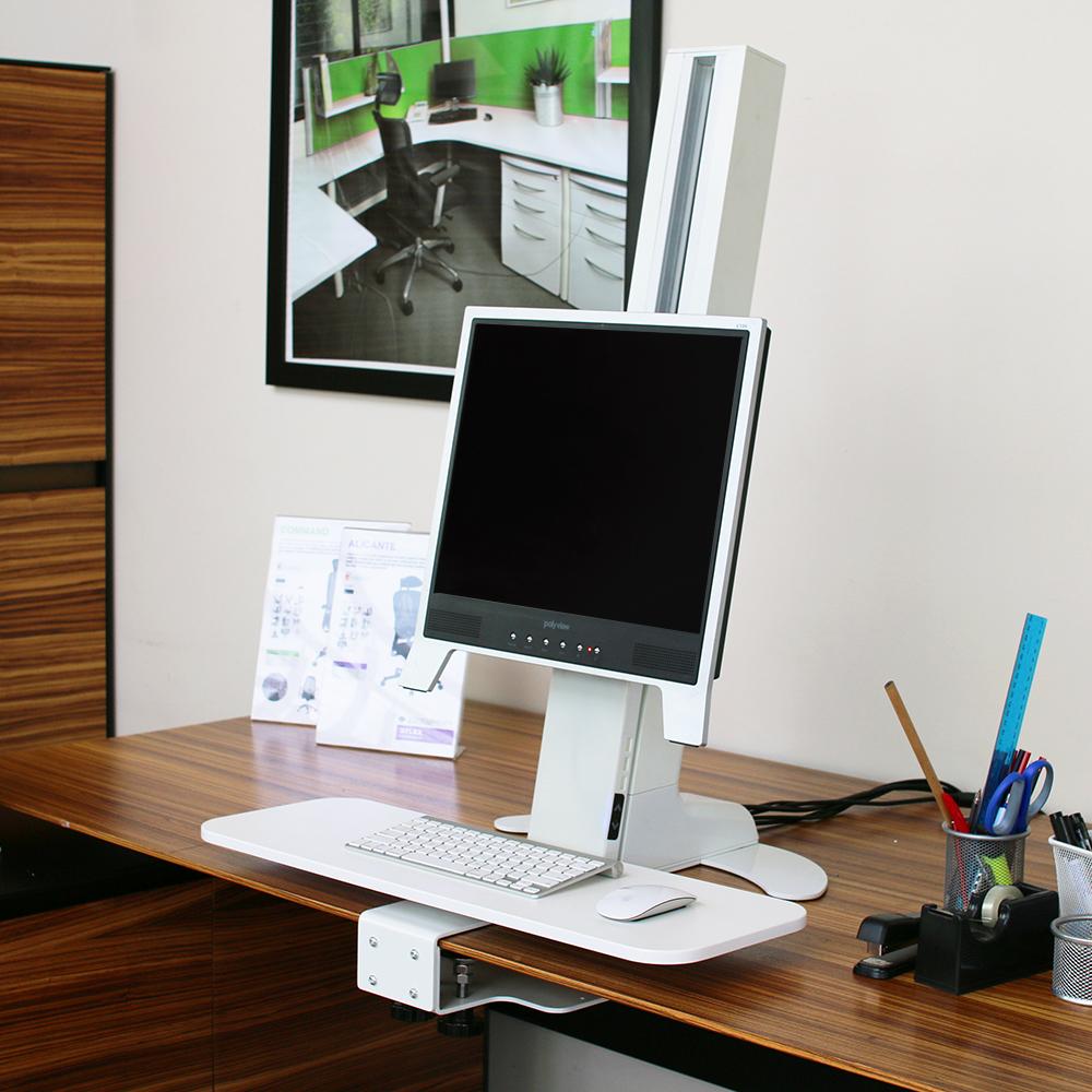 Powerlator Eletric Sit Stand Desk Clamp White