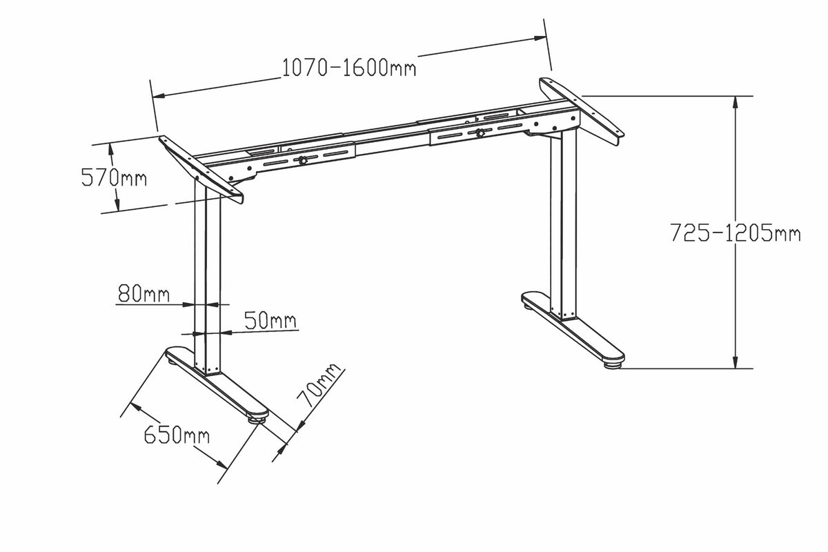 Arise Basix 2 Stage Rectangle Desk