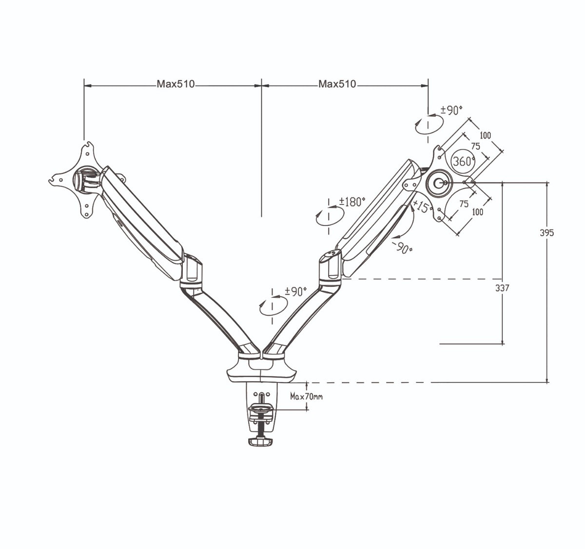 Gladius Single &amp; Double Monitor Arms